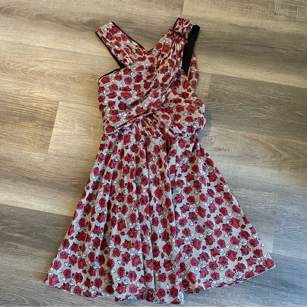 The Kooples Dots and Roses Mini Cocktail Dress